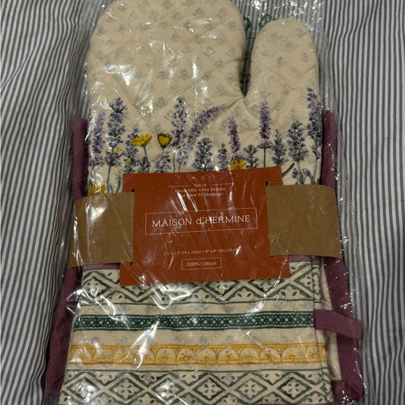 Maison d' Hermine 100% Cotton Oven Mitt & Pot Holder Set - Picture 10 of 11